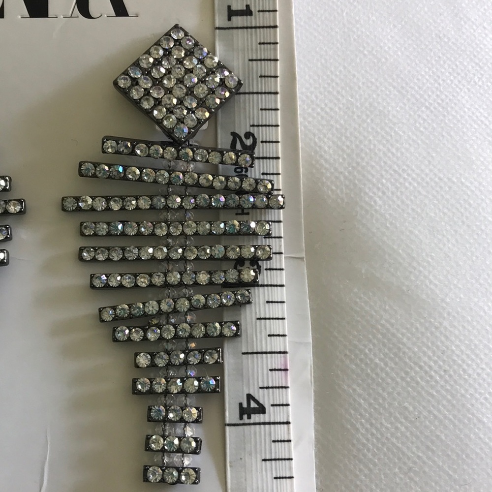 Zara Crystal Dangly Long Earrings - Picture 5 of 5